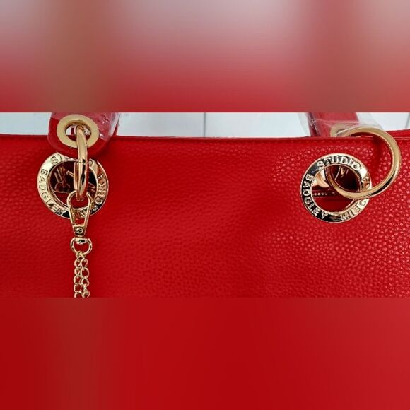 Bangley Mischka  Crossbody Handbag/Tote Rich Red W/ Gold Accents ~NWT - Picture 6 of 13